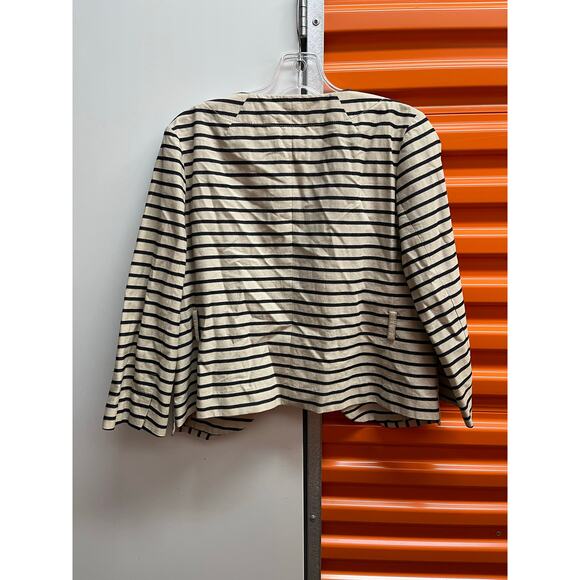 J. Crew -  Light-Weight Striped Belted Jacket. White&Navy/ 6 - Picture 7 of 7